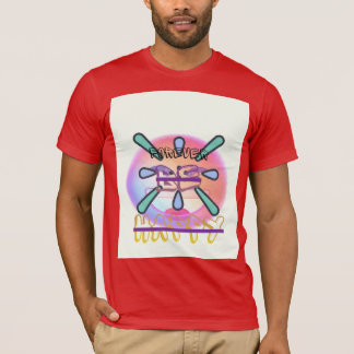T-Shirt in roter Farbe mit Smiley-Text und Animati