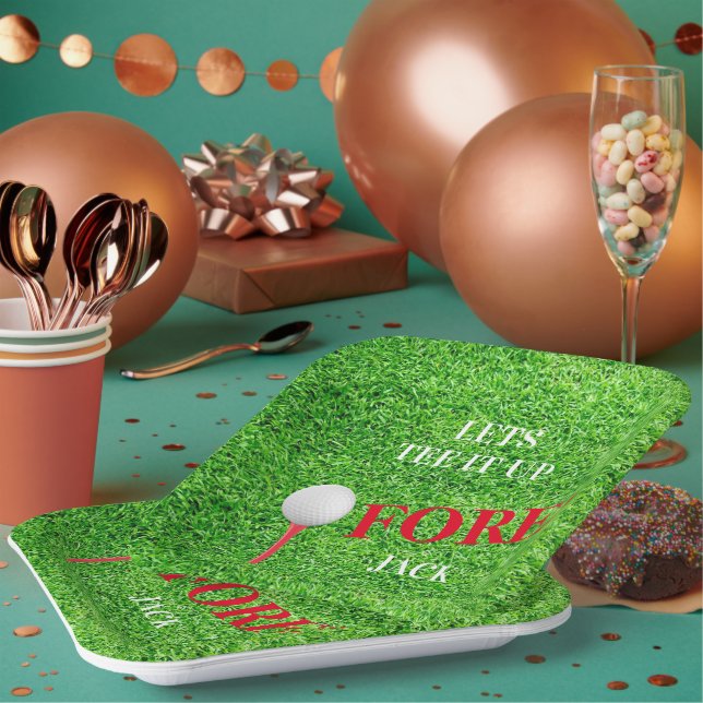 T-Shirt It Up for Ihm Golf Theme Celebration Party Pappteller (Multi)