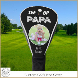 T-Shirt It up Papa Custom Foto Vathage Day Black Golf Headcover