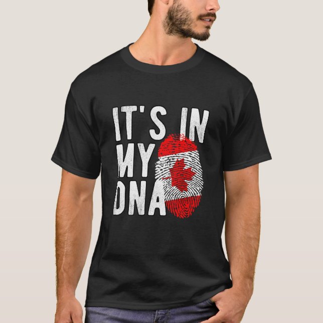 T-Shirt It's in my DNA canada Flag Fingerprints (Vorderseite)