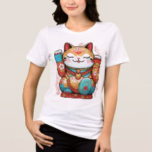 T-Shirt Japanische Glückskatze (Maneki-neko) – Sym
