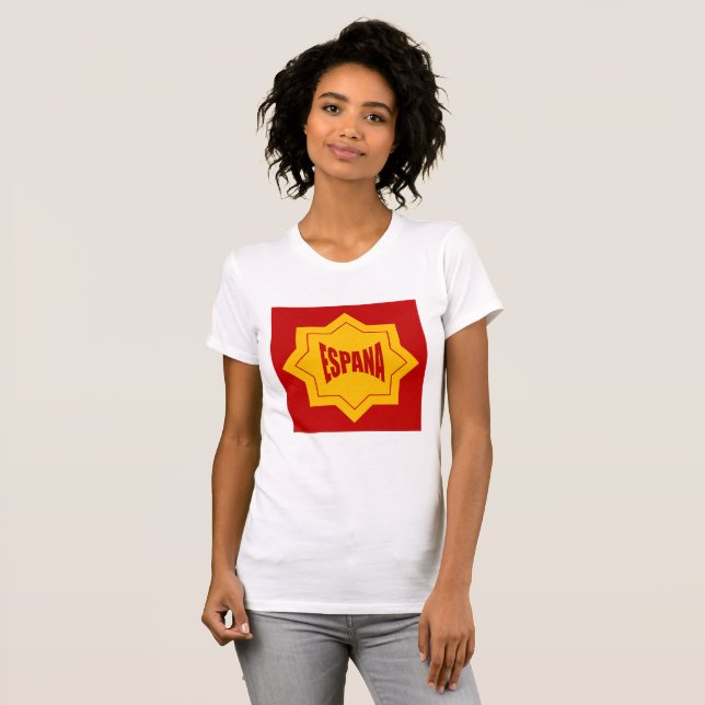 T-Shirt Jersey Blanc FEMMES Design ESPANA (Vorne ganz)
