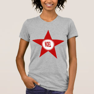 T-Shirt Jersey fein grau meliert Design NOEL