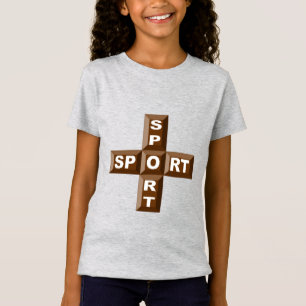 T-Shirt Jersey für Mädchen Schokolade SPORT