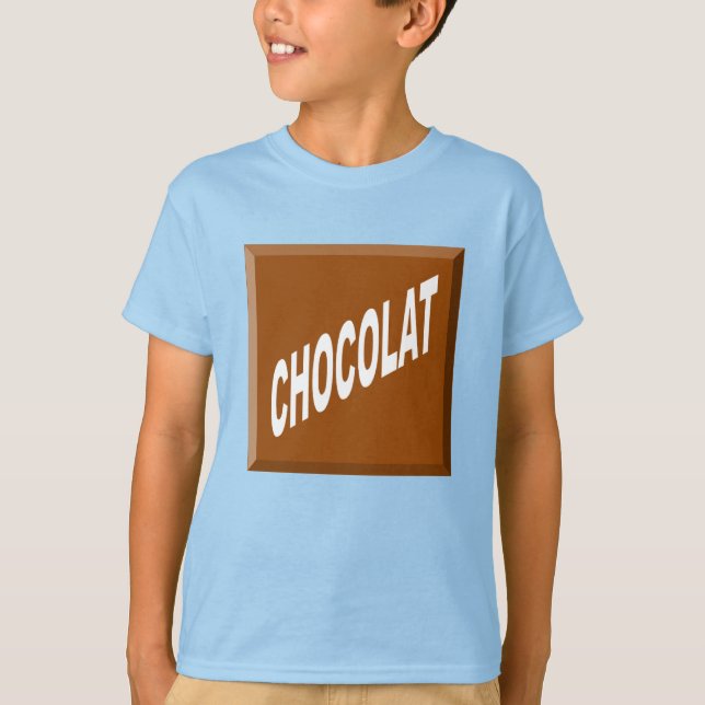 T-Shirt Jersey graue Kinder Design SCHOKOLADE (Vorderseite)