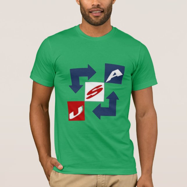 T-Shirt Jersey Grün-Mann DESIGN USA (Vorderseite)