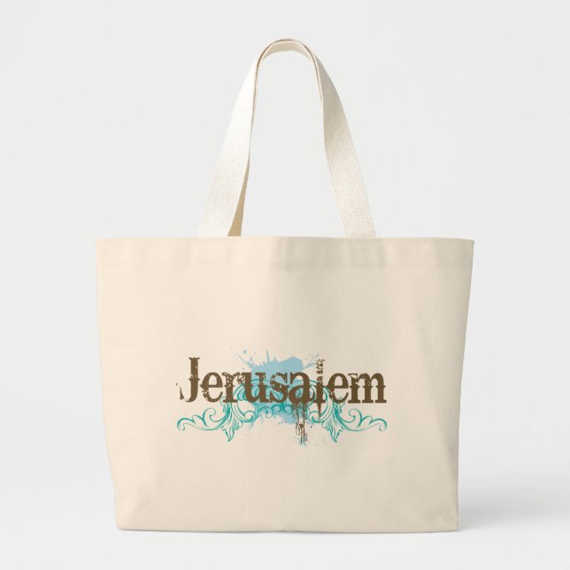 T - Shirt Jerusalems Israel Jumbo Stoffbeutel (Vorne)
