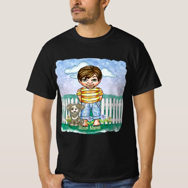 T-Shirt Junge und Hund (Vorderseite)