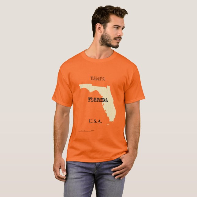 T - Shirt - Karte von Florida mit Stadt (Vorne ganz)