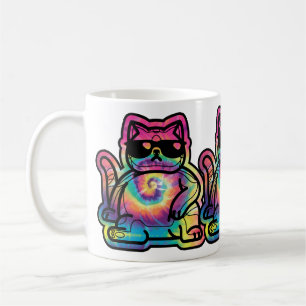 T-Shirt-Katze im Tie-Dye-Look Kaffeetasse