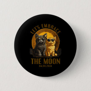 T-Shirt Katze Totale Sonnenfinsternis Umarmen Button