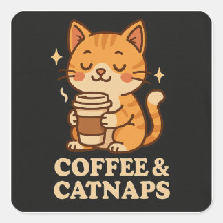 T - Shirt-Katzenaufkleber Quadratischer Aufkleber