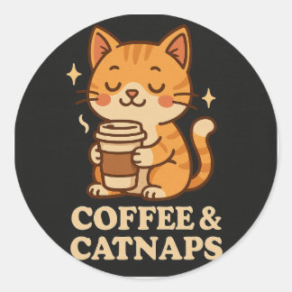 T - Shirt-Katzenaufkleber Runder Aufkleber