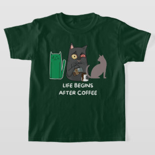 T - Shirt Katzenbilder für Kaffeeliebhaber