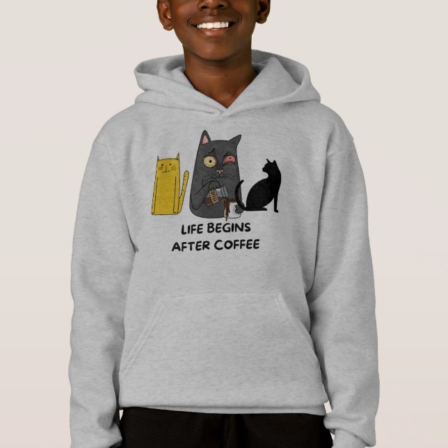 T - Shirt Katzenbilder für Kaffeeliebhaber (Vorderseite)