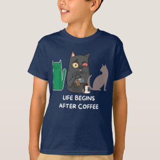 T - Shirt Katzenbilder für Kaffeeliebhaber