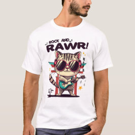 T - Shirt Kawaii Rock Cat