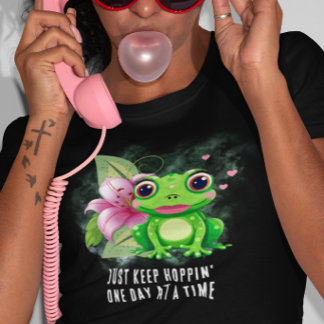 T-Shirt 'Keep Hoppin' Colorful Frog Tee'
