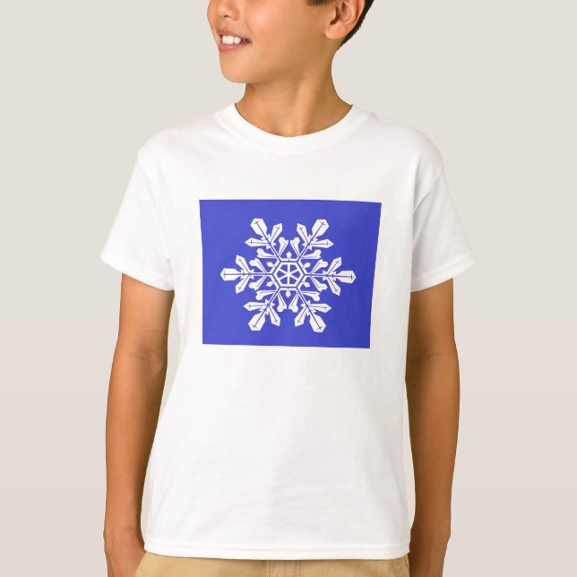T - Shirt Kids Blue Snow Flake (Vorderseite)