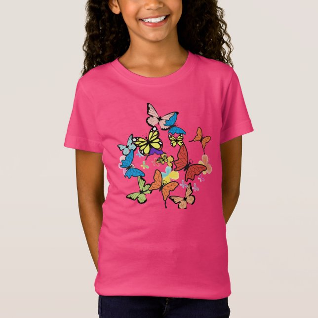 T - Shirt Kinder Schmetterling gemustert (Vorderseite)