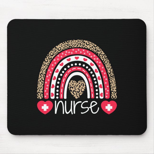 T-Shirt-Kindergartenschule Rainbow Leopard Mousepad (Vorne)
