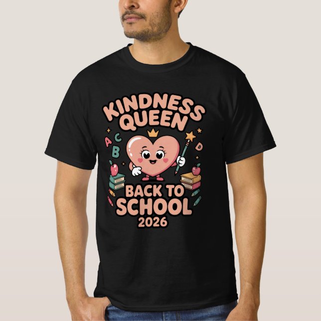 T-Shirt „Kindness Queen Back To School 2026“ – Cut (Vorderseite)