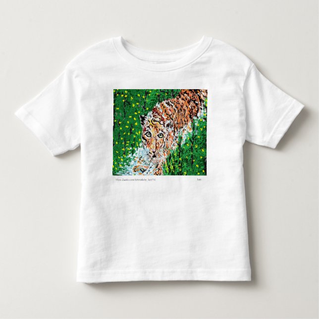 T - Shirt: Kleinkind, das ein Tiger Zeichne Kleinkind T-shirt (Vorderseite)