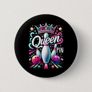 T-Shirt Königin Bowler Bowling-Liga für Bowling Button