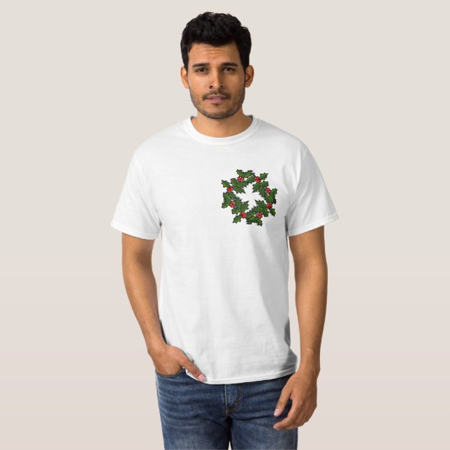 T - Shirt - Kranz der heiligen Blätter und Berries (Vorne ganz)