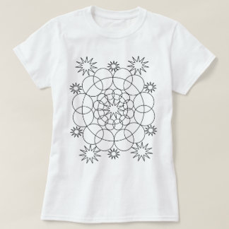 T - Shirt - Kreise und Sterne Mandala to Color