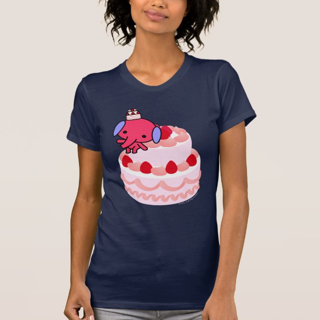 T - Shirt - Kuchen-Elefant - großer Kuchen (Vorderseite)