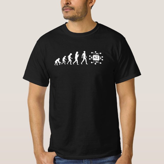 T-Shirt Künstliche Intelligenz Evolution Humor (Vorderseite)