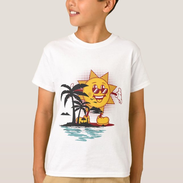 T - Shirt lächelt Sommersonne (Vorderseite)