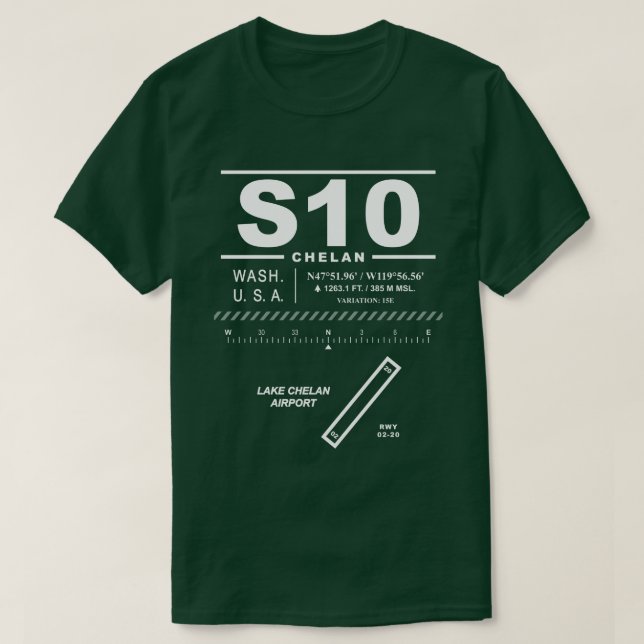 T - Shirt Lake Chelan Airport S10 (Design vorne)