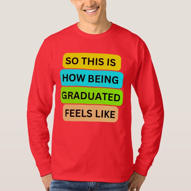 T - Shirt langärmelig rot SO_THIS_IS_HOW_BEING_GRA (Vorderseite)