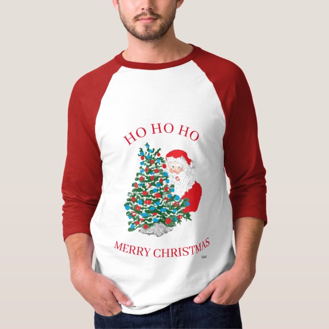 T - Shirt: LANGE SLEEVE / SANTA HO HO HO T-Shirt (Vorderseite)