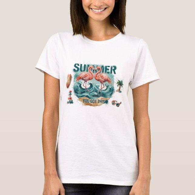 T-Shirt  Lebendiger Sommer Du Schaffst Das Tropisc (Vorderseite)