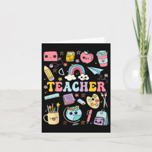 T-Shirt Lehrer Groovy Lehrer Zurück zur Schule für Karte