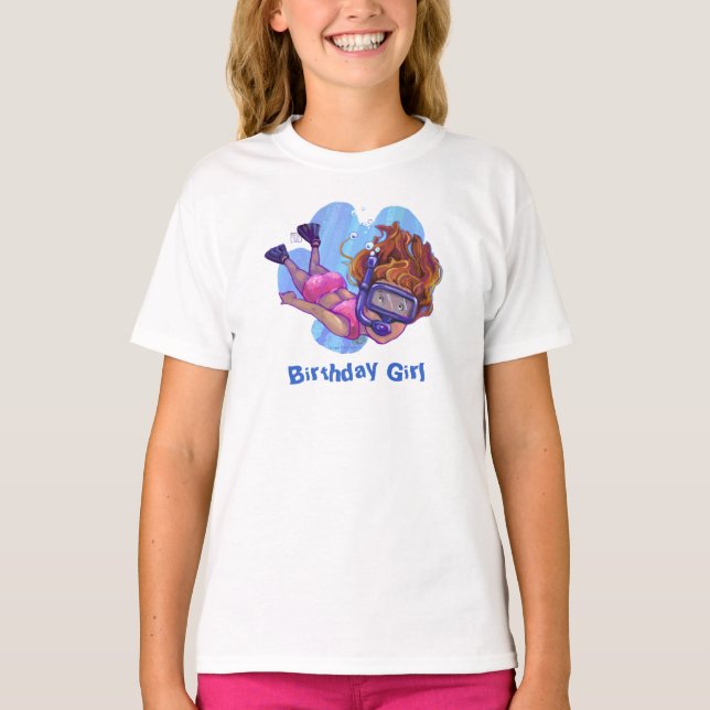 T-Shirt Leichtes Schnorcheln Geburtstagsmädchen (Vorderseite)