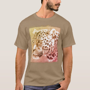 T - Shirt Leopard Kopf Modernes elegantes Template