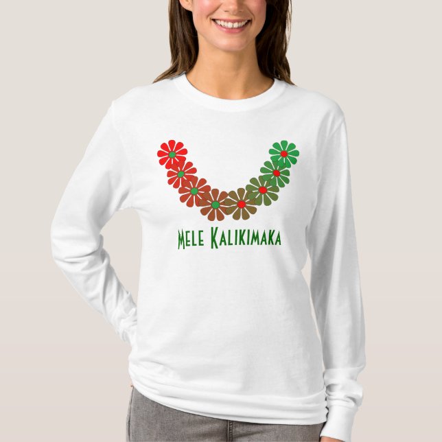T - Shirt-Leu Mele Kalikimaka frohe T-Shirt (Vorderseite)