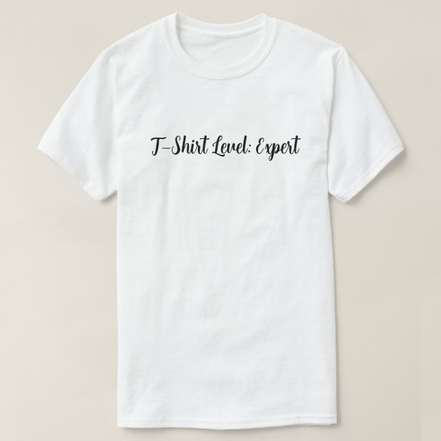 T - Shirt Level: Experte - Funny Gamer Quote T-Shi (Design vorne)