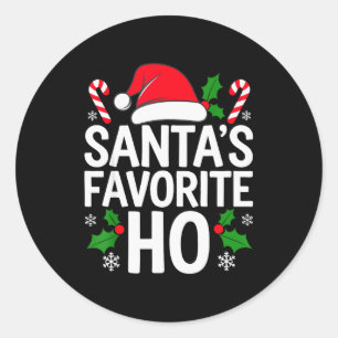 T-Shirt Lieblings-Ho von Santa Erwachsene Kinder L Runder Aufkleber