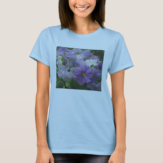 T - Shirt lila weiße Blume (Vorderseite)