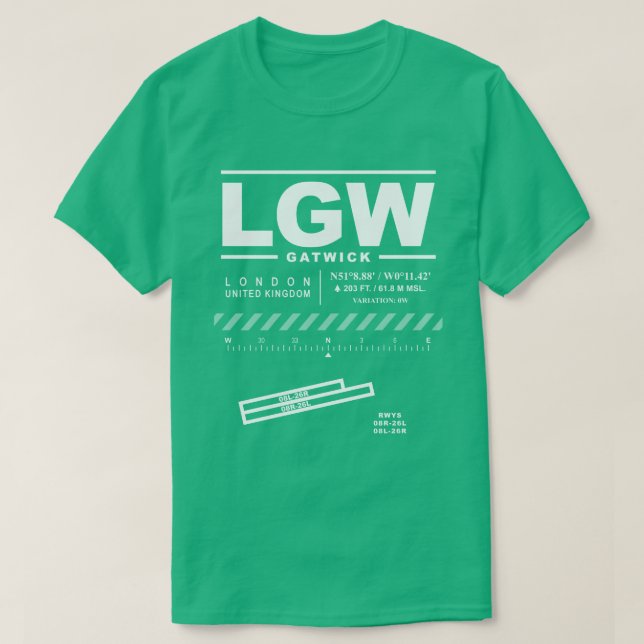 T - Shirt London Gatwick Airport LGW (Design vorne)