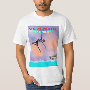 T-shirt, lustig, Skelett springt ins Meer T-Shirt