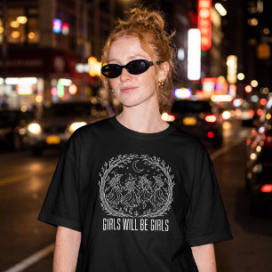 T-Shirt 'Mädchen werden Mädchen Hexenzirkel' Lin