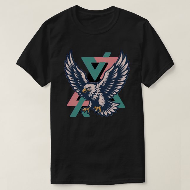 T-Shirt Majestic Eagle Geometrisch (Design vorne)
