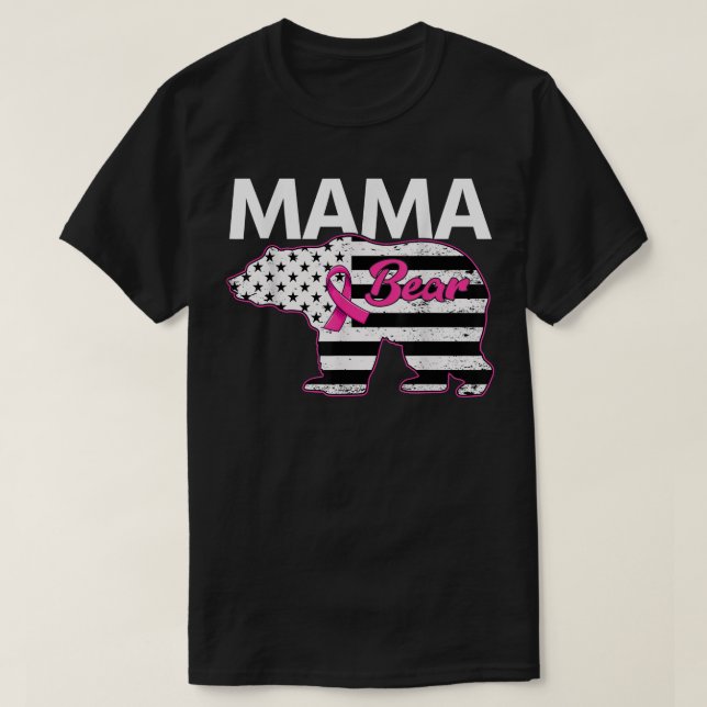 T-Shirt Mama Bear Breast Cancer Awaren (Design vorne)