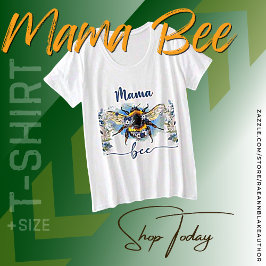 T - Shirt "Mama Bee" für Frauen in Plus-Größe